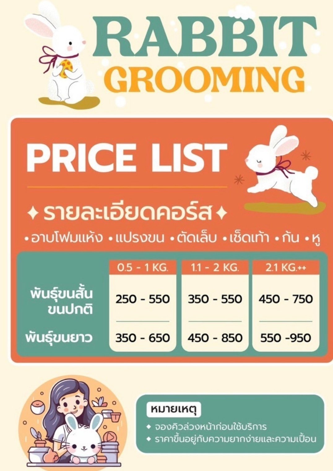 บริการอาบน้ำกระต่าย